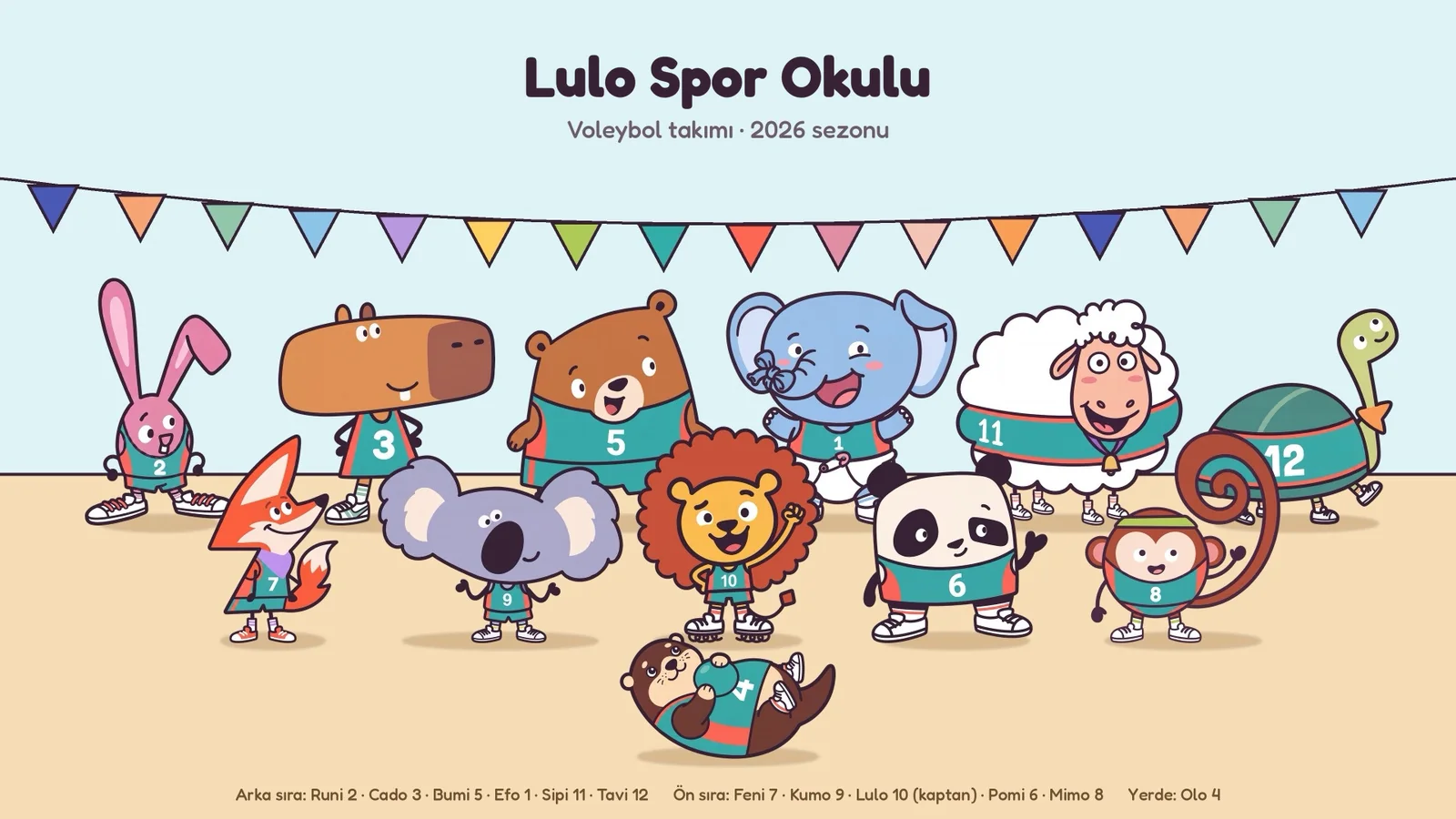 Lulo Spor Okulu'nun 12 öğrencisi takım fotoğrafında